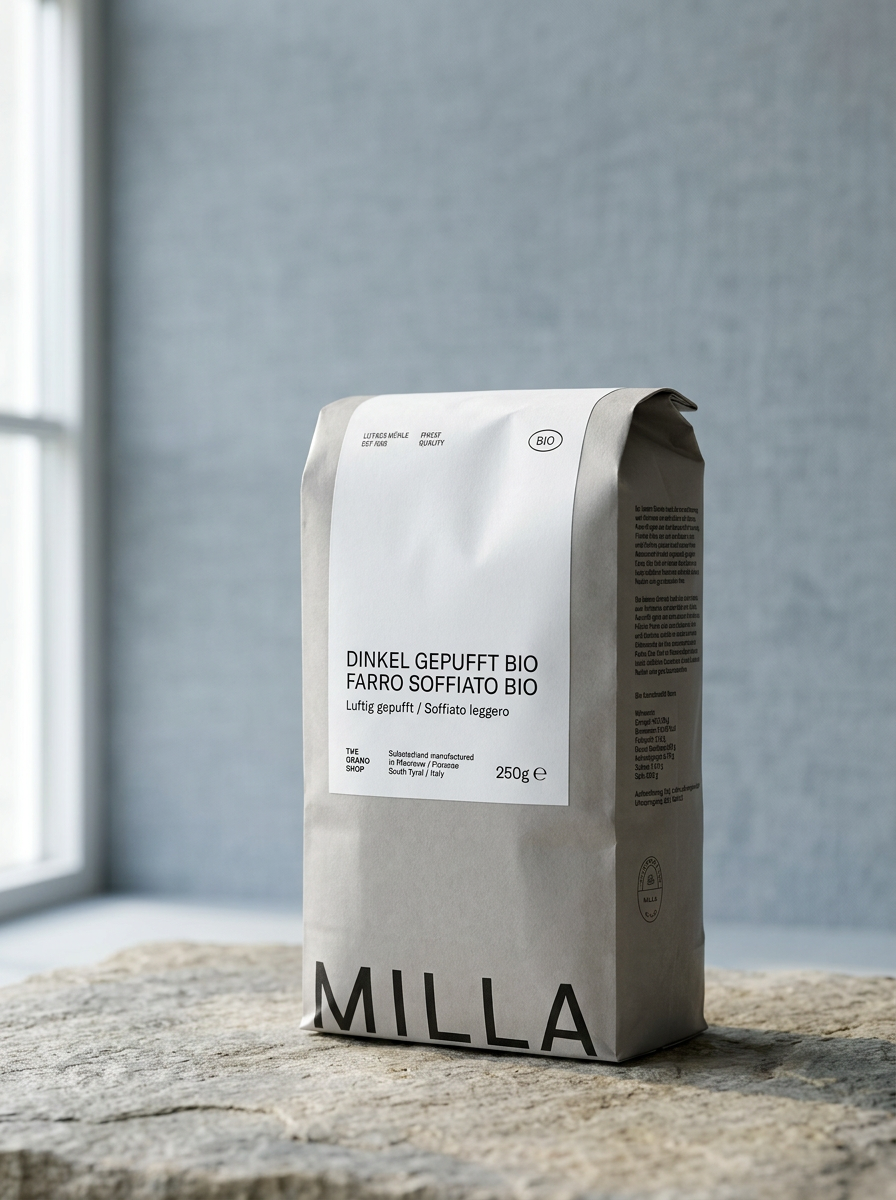 MILLA Dinkel gepufft Bio 250 g – Papierbeutel
