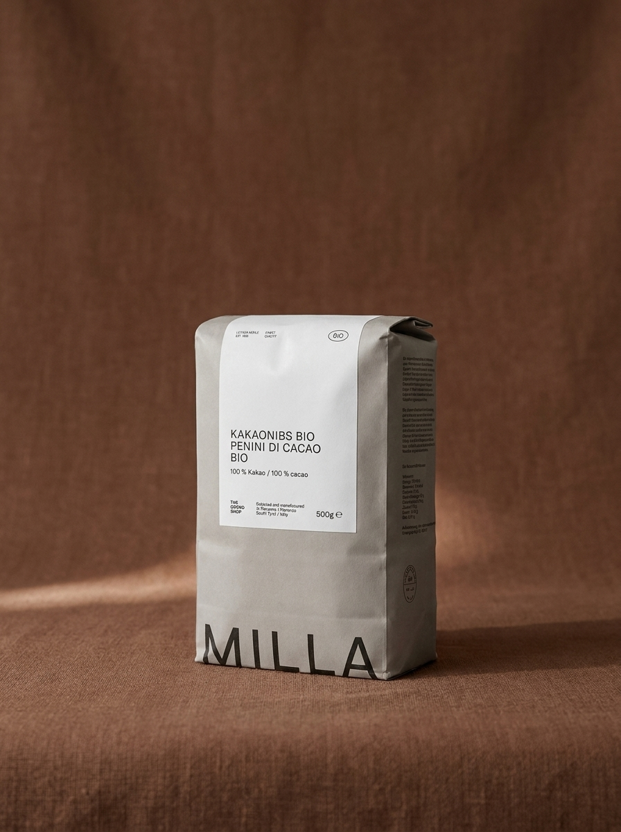 MILLA Kakaonibs Bio 500 g Papierbeutel – Penini di cacao Bio