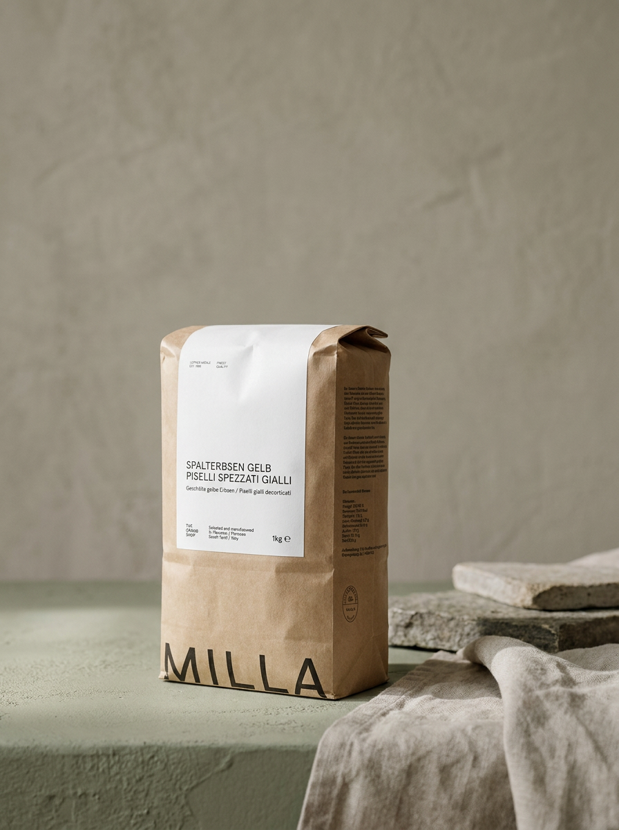 MILLA Papierbeutel Spalterbsen gelb 1 kg