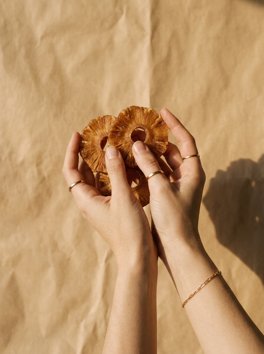Ananas Natur in der Hand – editorial