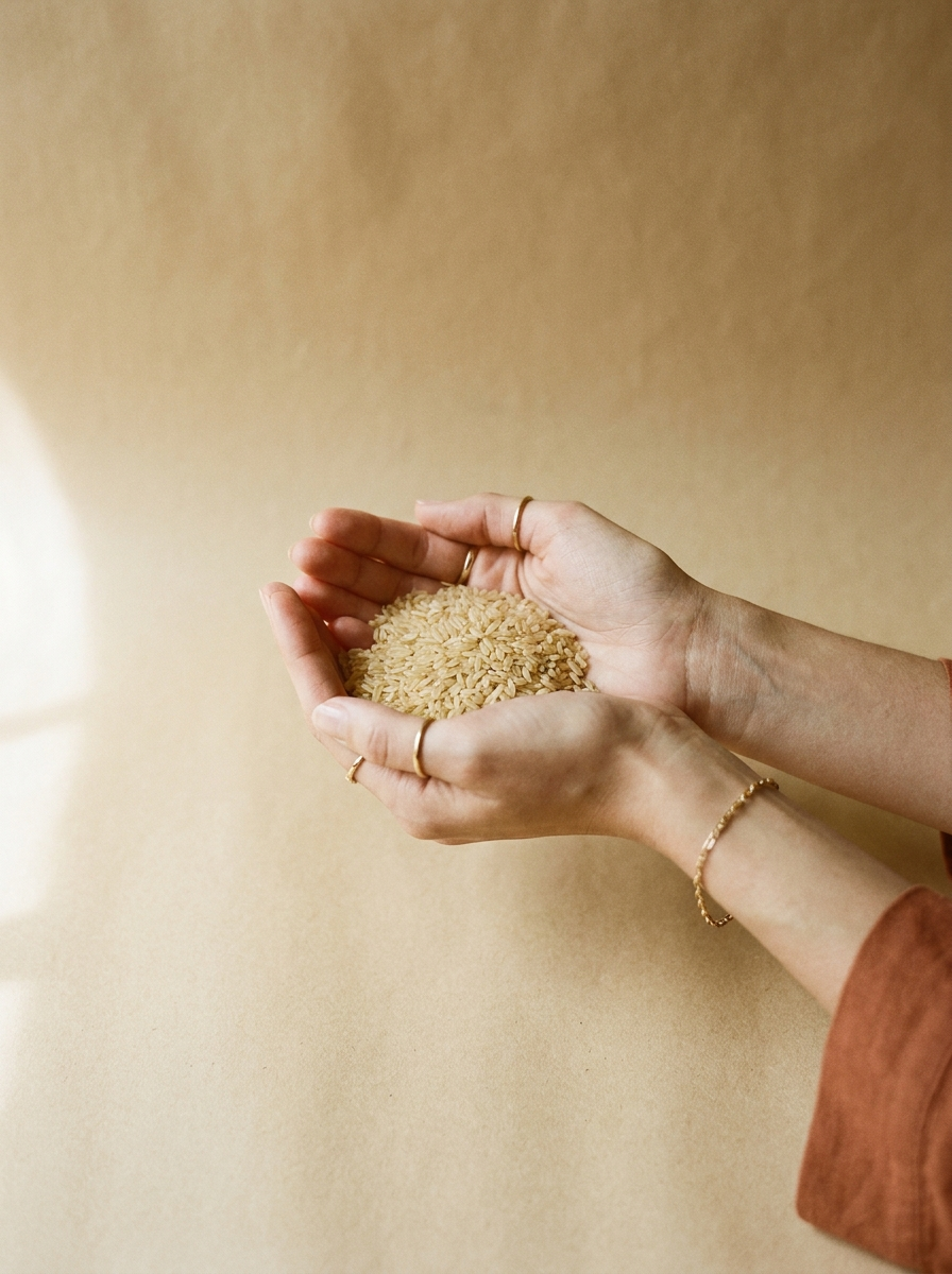 Reis Parboiled in der Hand – editorial