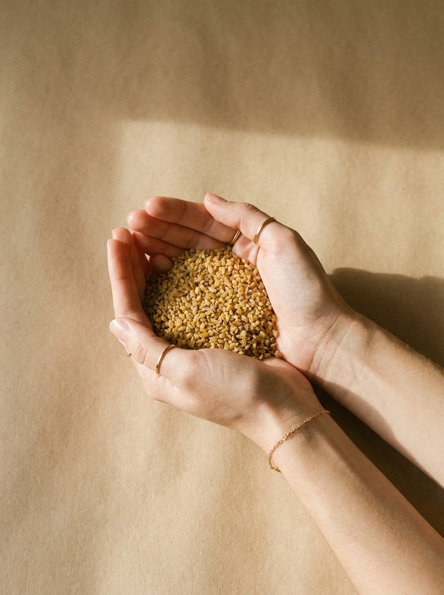 Bulgur Bio in der Hand – editorial
