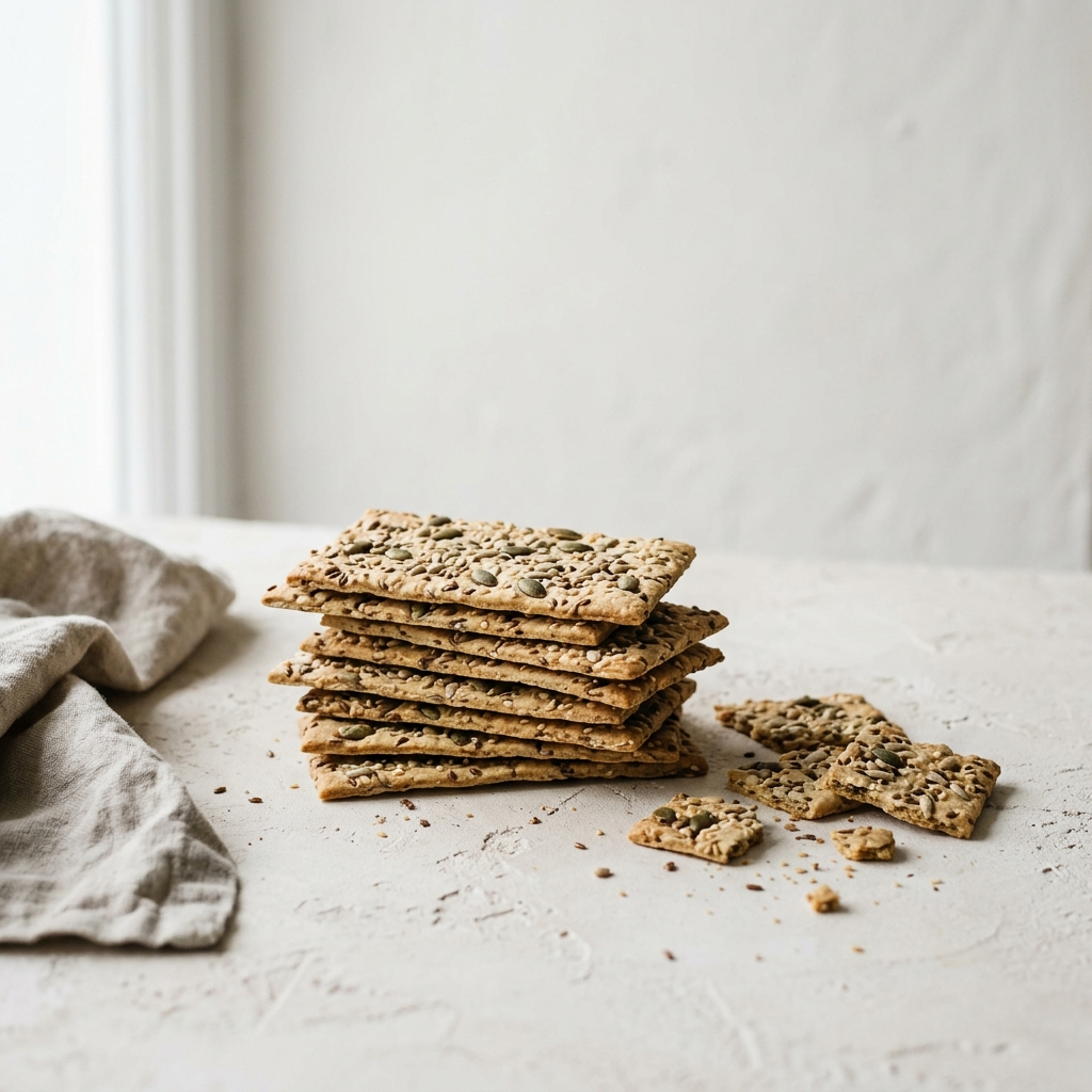 Selbst gebackenes Saaten-Knäckebrot