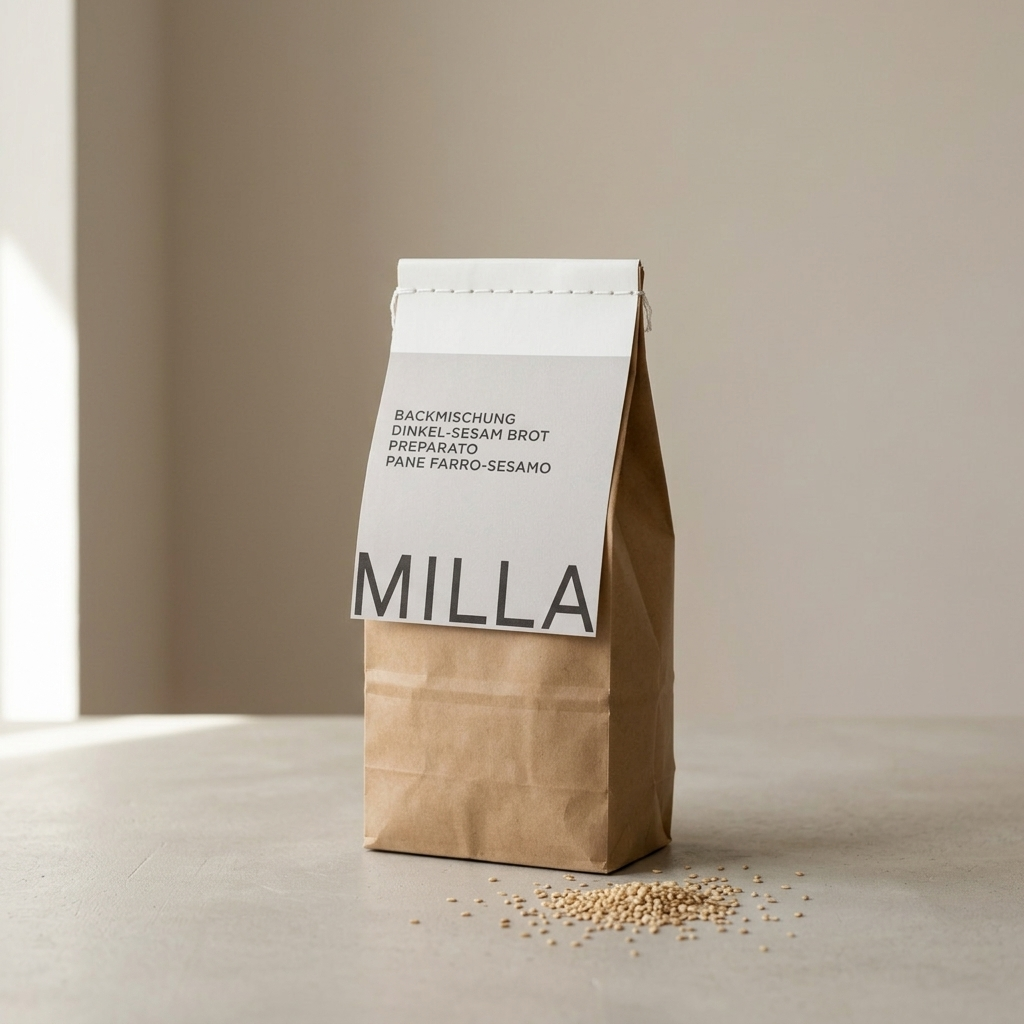 MILLA Backmischung Dinkel-Sesam Brot 570 g im braunen Kraftpapierbeutel
