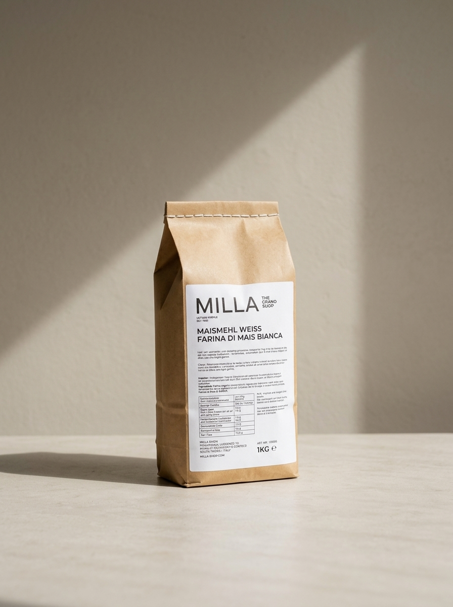 MILLA Maismehl weiß (Mußmehl) 1 kg Papierbeutel