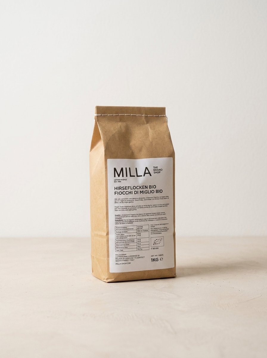 MILLA Hirseflocken Bio 1 kg Papierbeutel