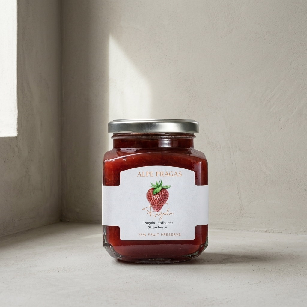Fruchtaufstrich Erdbeere 75 % 335 g Alpe Pragas