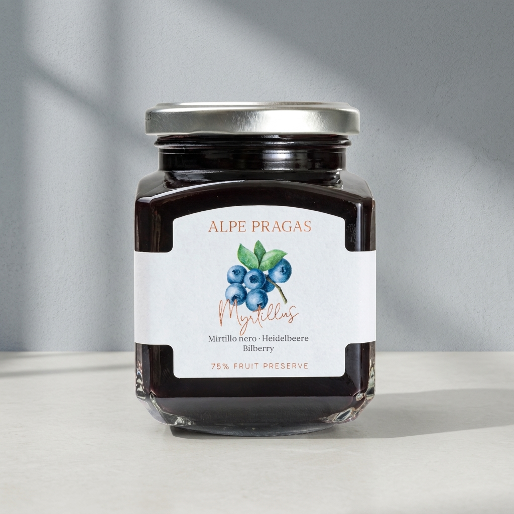 Fruchtaufstrich Heidelbeere 75 % 335 g Alpe Pragas