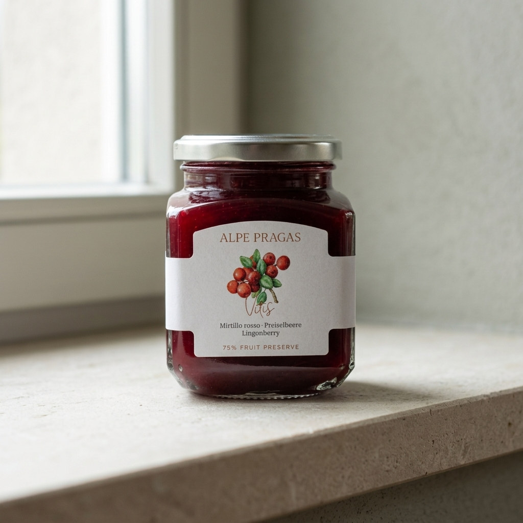 Fruchtaufstrich Preiselbeere 75 % 335 g Alpe Pragas