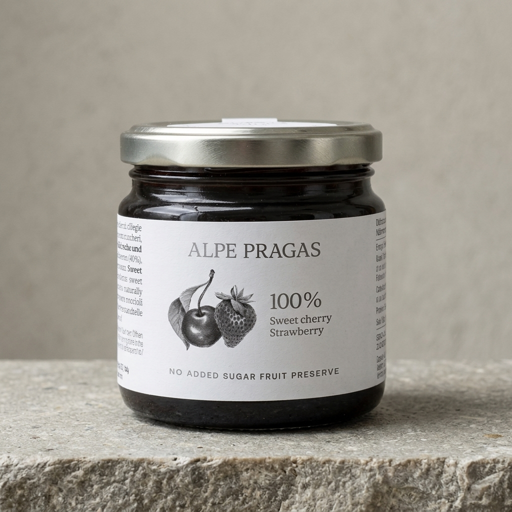 Fruchtaufstrich Süßkirsche-Erdbeere 100 % 200 g Alpe Pragas