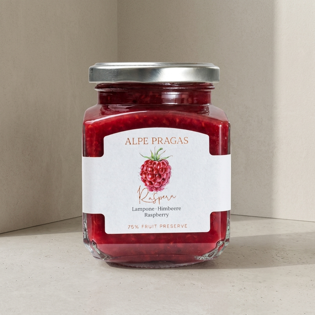 Fruchtaufstrich Himbeere 75 % 335 g Alpe Pragas