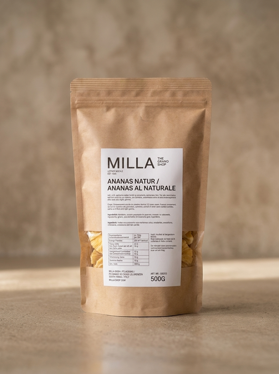 Ananas Natur 500 g - MILLA Standbodenbeutel