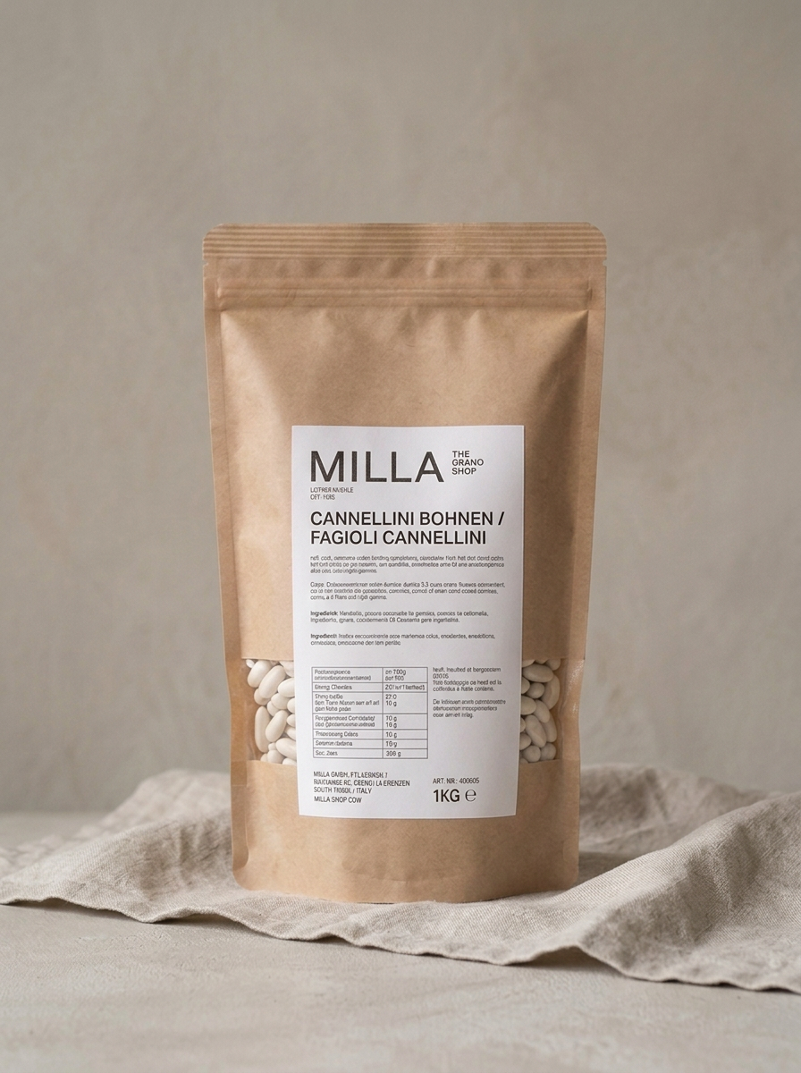 Cannellini Bohnen 1 kg - MILLA Standbodenbeutel