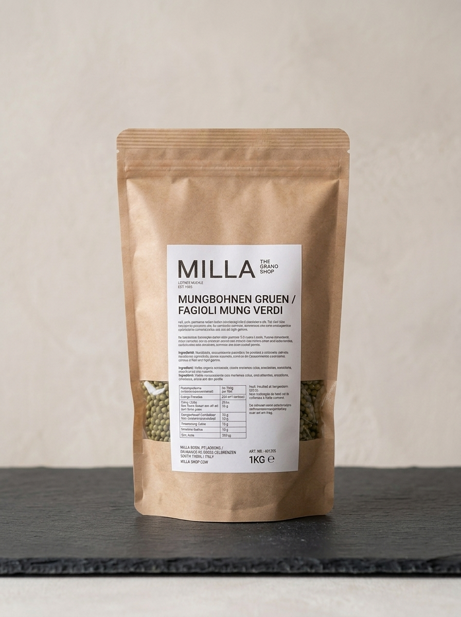 Mungbohnen gruen 1 kg - MILLA Standbodenbeutel
