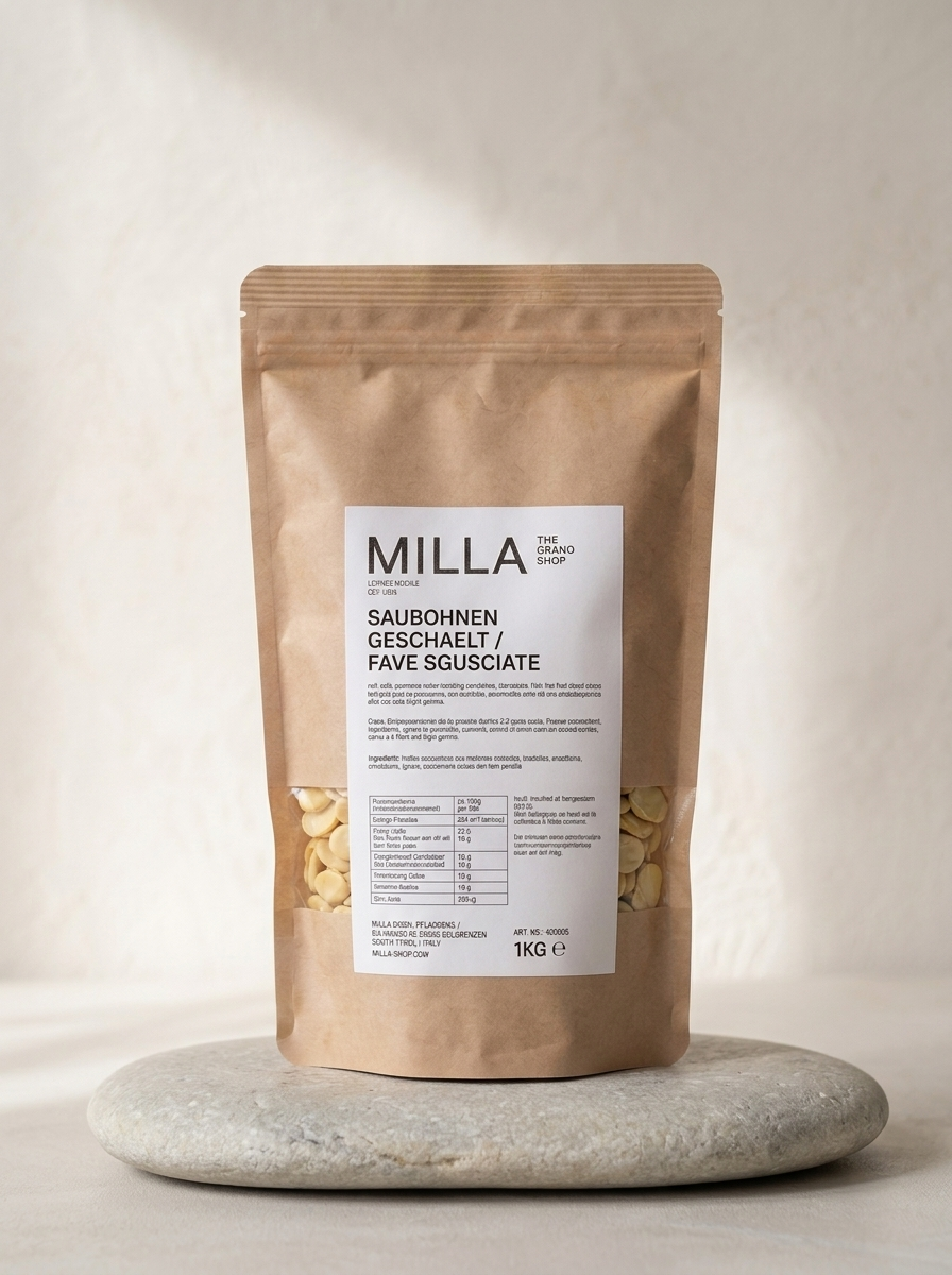 Saubohnen geschaelt 1 kg - MILLA Standbodenbeutel