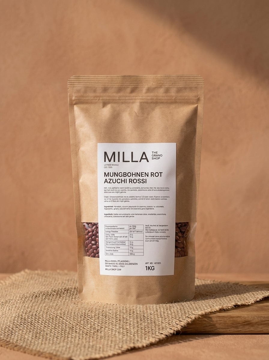 Mungbohnen rot 1 kg - MILLA Standbodenbeutel