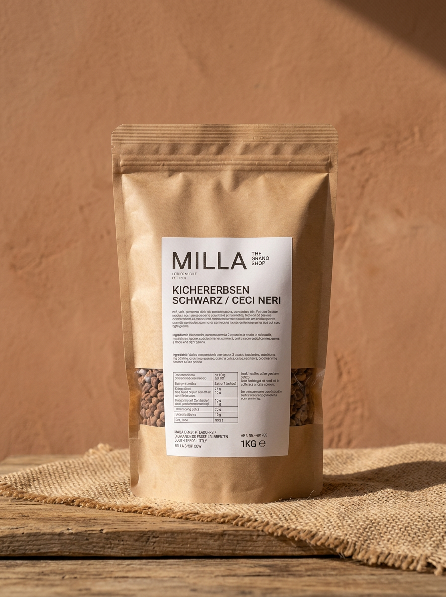 Kichererbsen schwarz 1 kg - MILLA Standbodenbeutel