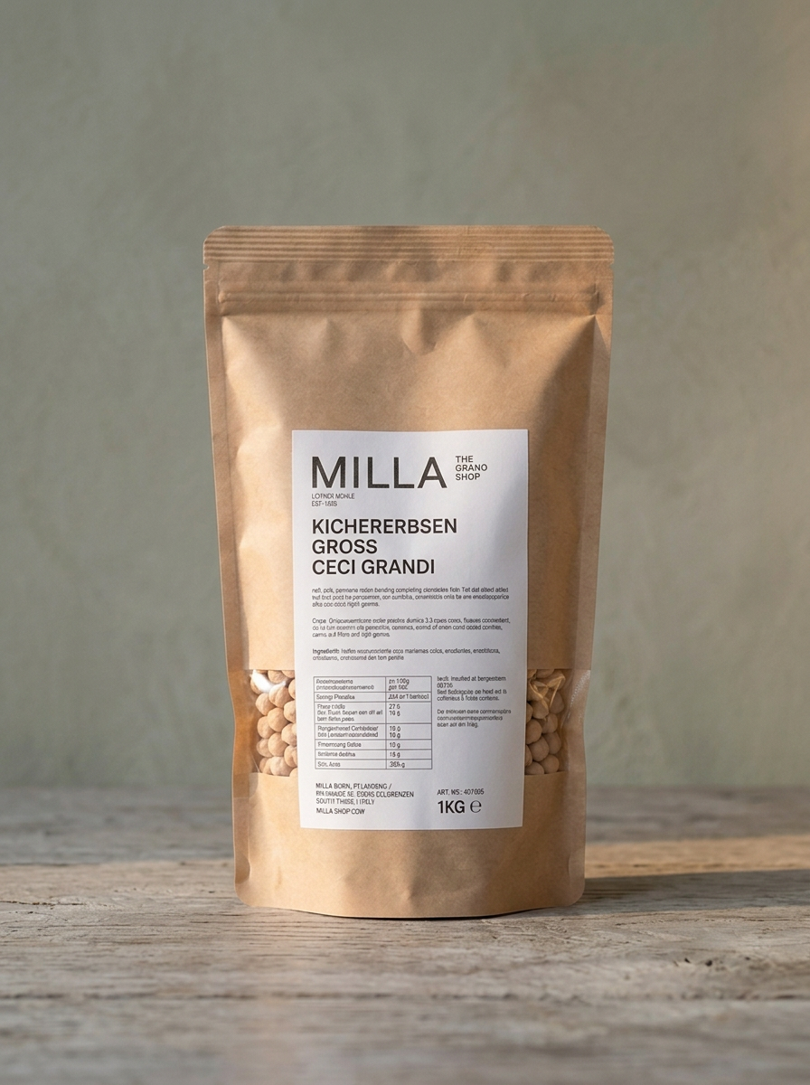 Kichererbsen gross 1 kg - MILLA Standbodenbeutel