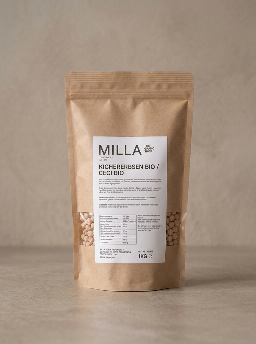 Kichererbsen Bio 1 kg - MILLA Standbodenbeutel