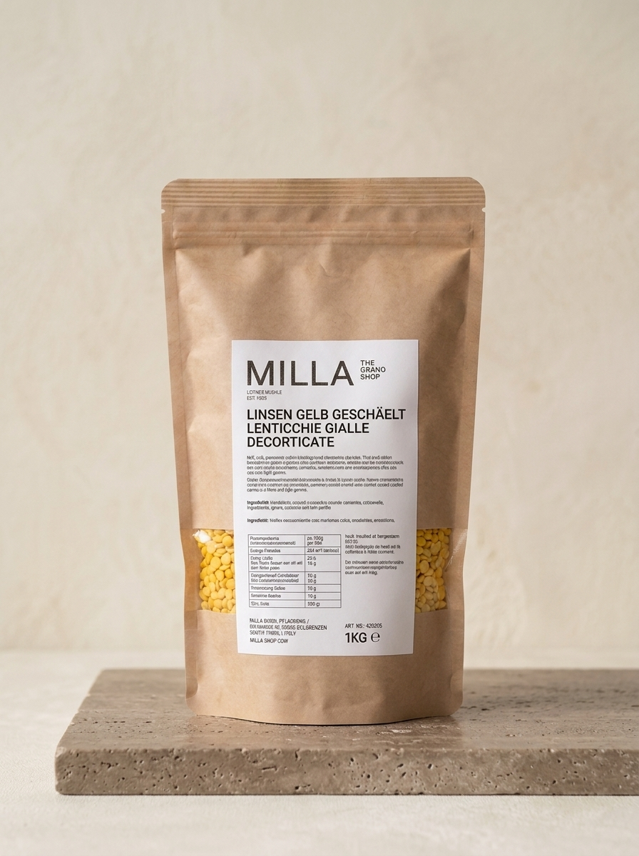 Linsen gelb geschaelt 1 kg - MILLA Standbodenbeutel