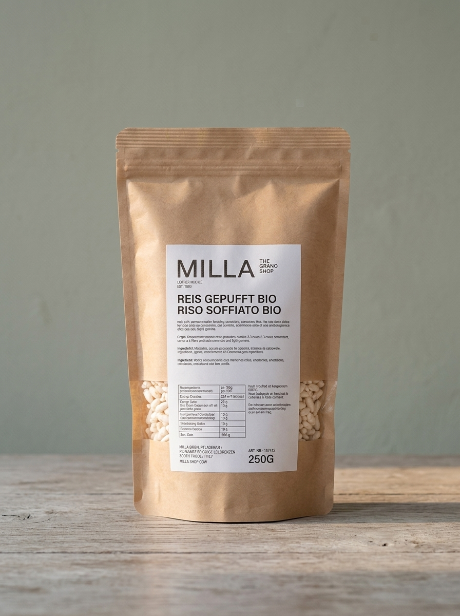 Reis gepufft Bio 250 g - MILLA Standbodenbeutel