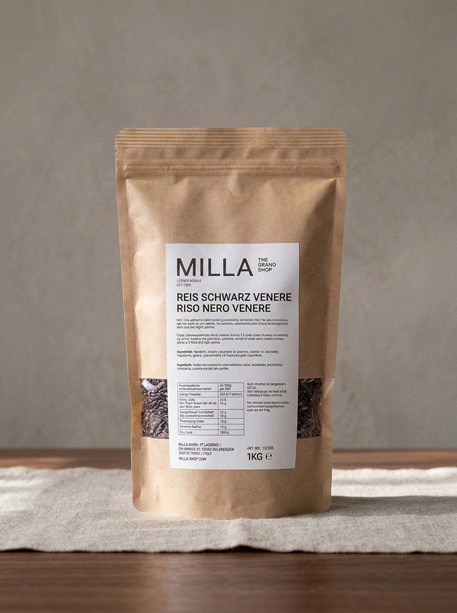 Reis Schwarz Venere 1 kg - MILLA Standbodenbeutel