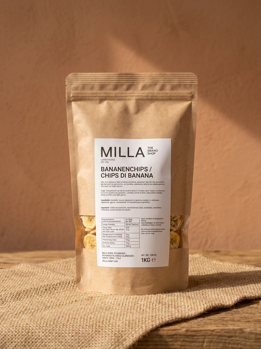 Bananenchips 1 kg - MILLA Standbodenbeutel