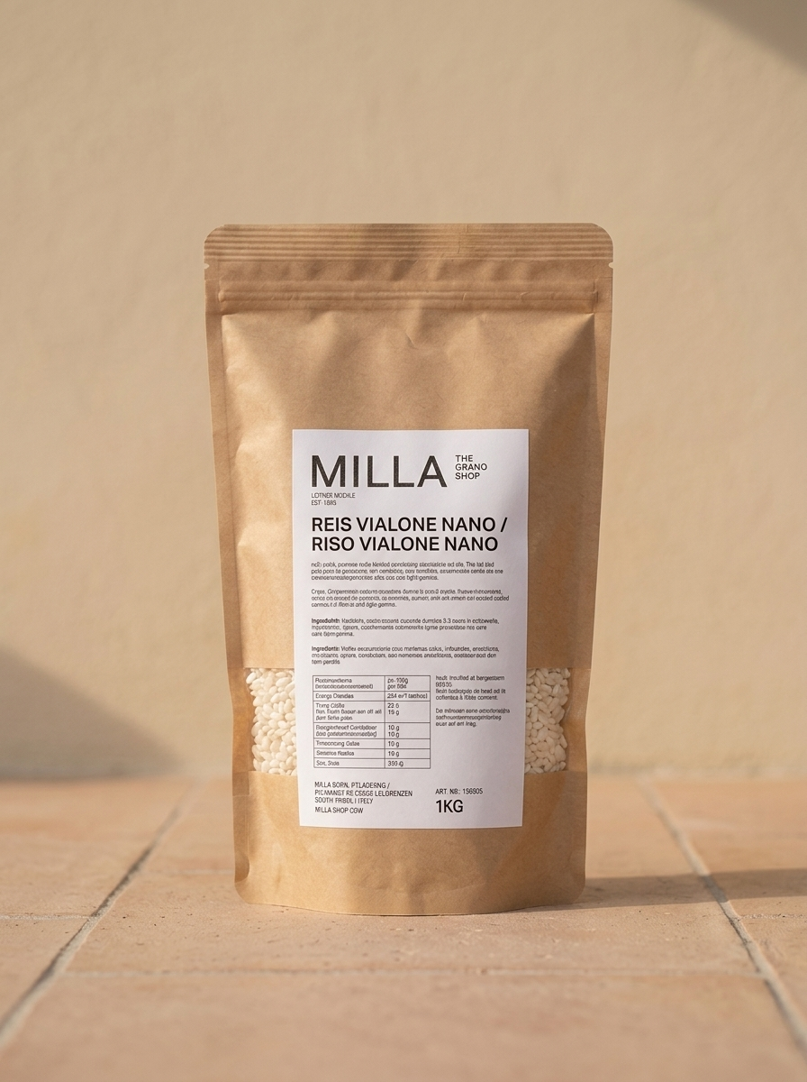 Reis Vialone Nano 1 kg - MILLA Standbodenbeutel