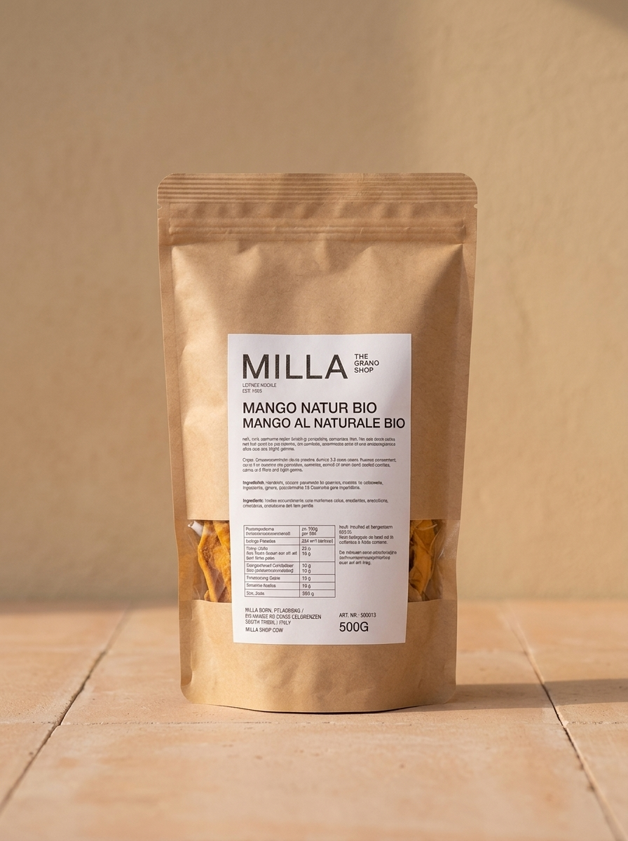 Mango Natur Bio 500 g - MILLA Standbodenbeutel