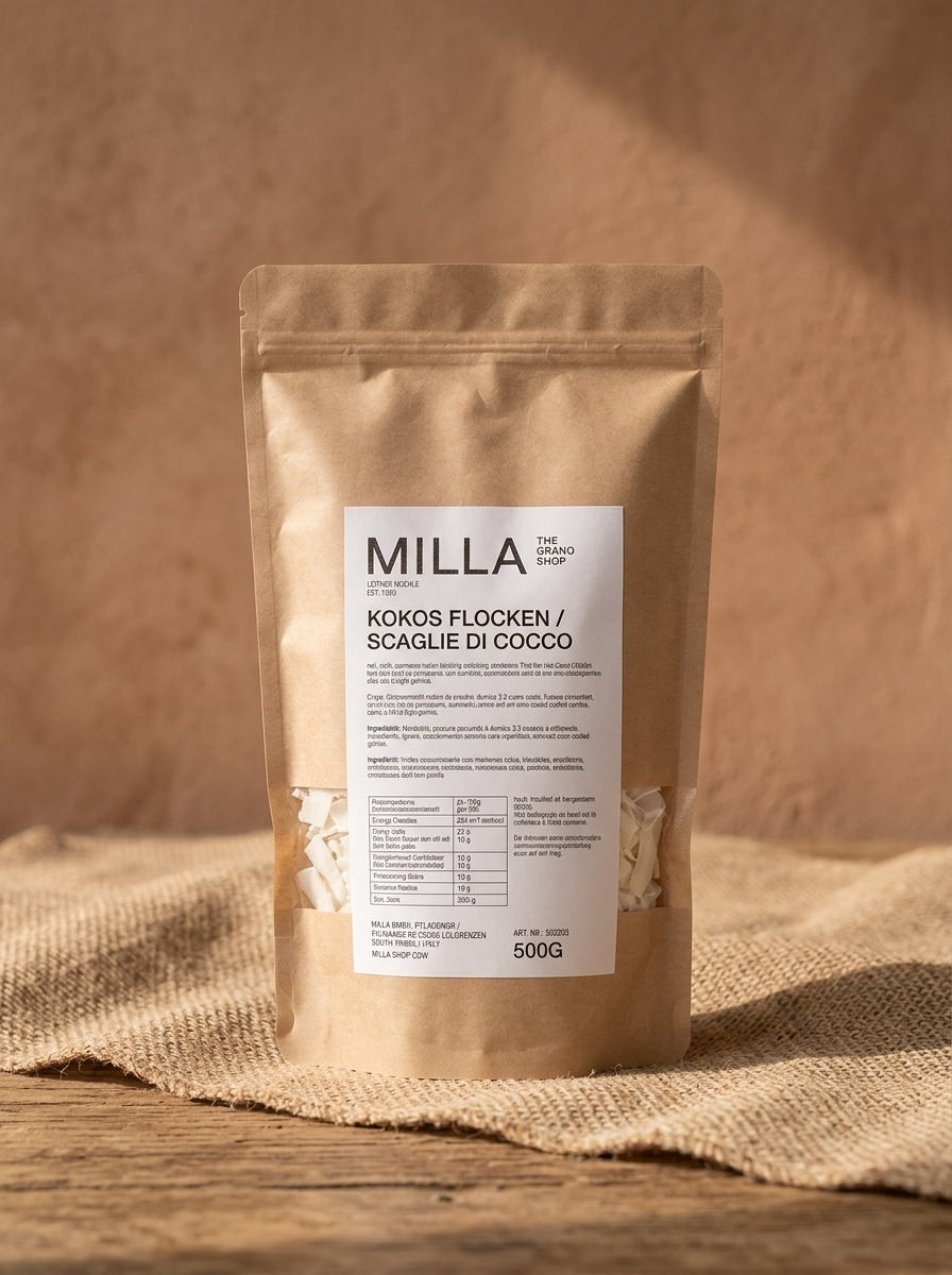 Kokos Flocken 500 g - MILLA Standbodenbeutel