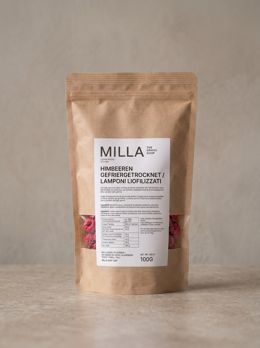 Himbeeren gefriergetrocknet 100 g - MILLA Standbodenbeutel