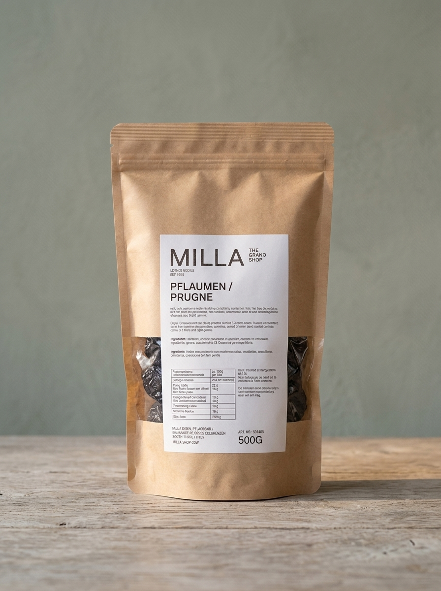 Pflaumen 500 g - MILLA Standbodenbeutel
