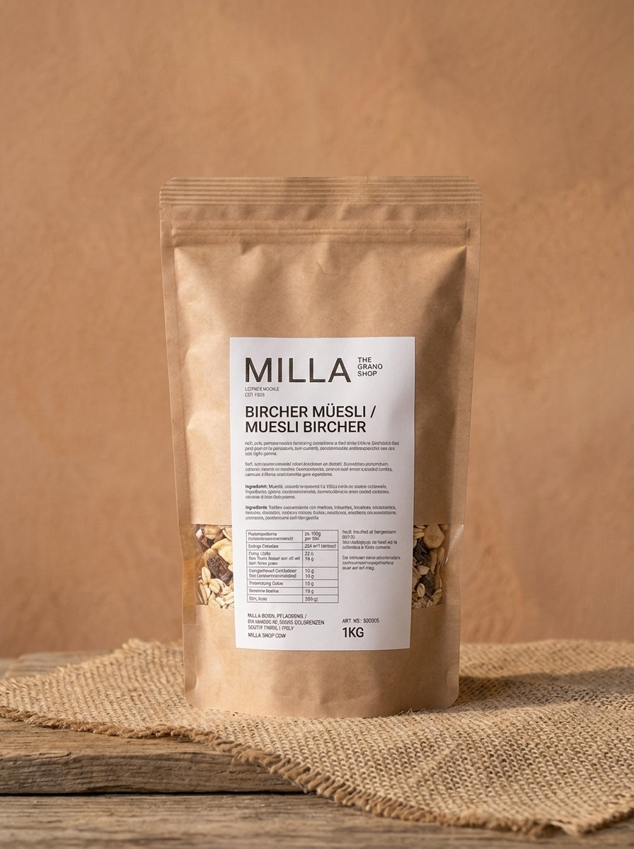 Bircher Muesli 1 kg - MILLA Standbodenbeutel