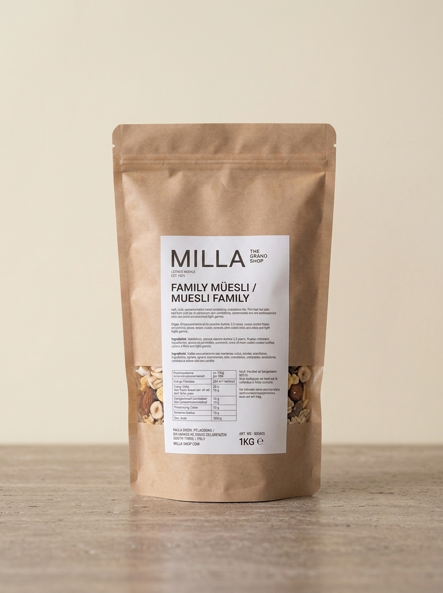 Family Muesli 1 kg - MILLA Standbodenbeutel