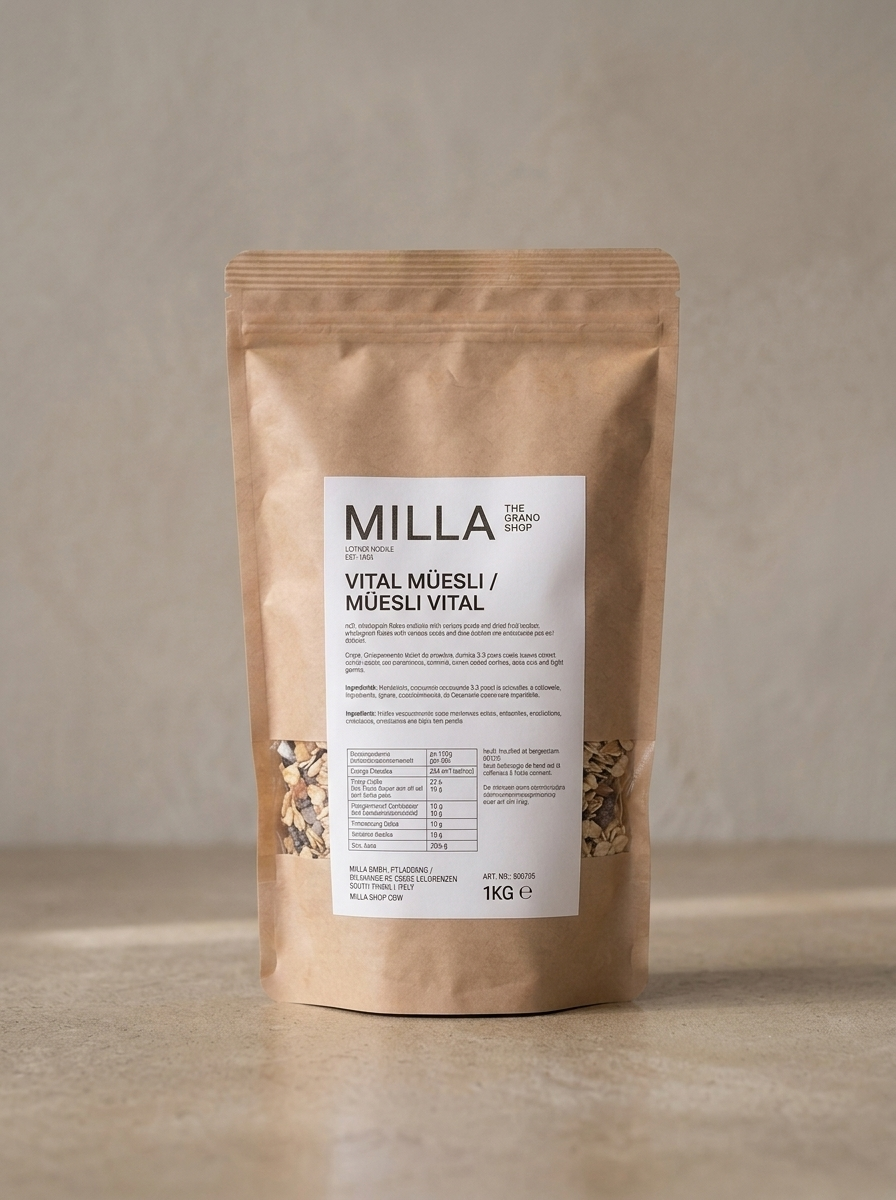 Vital Muesli 1 kg - MILLA Standbodenbeutel