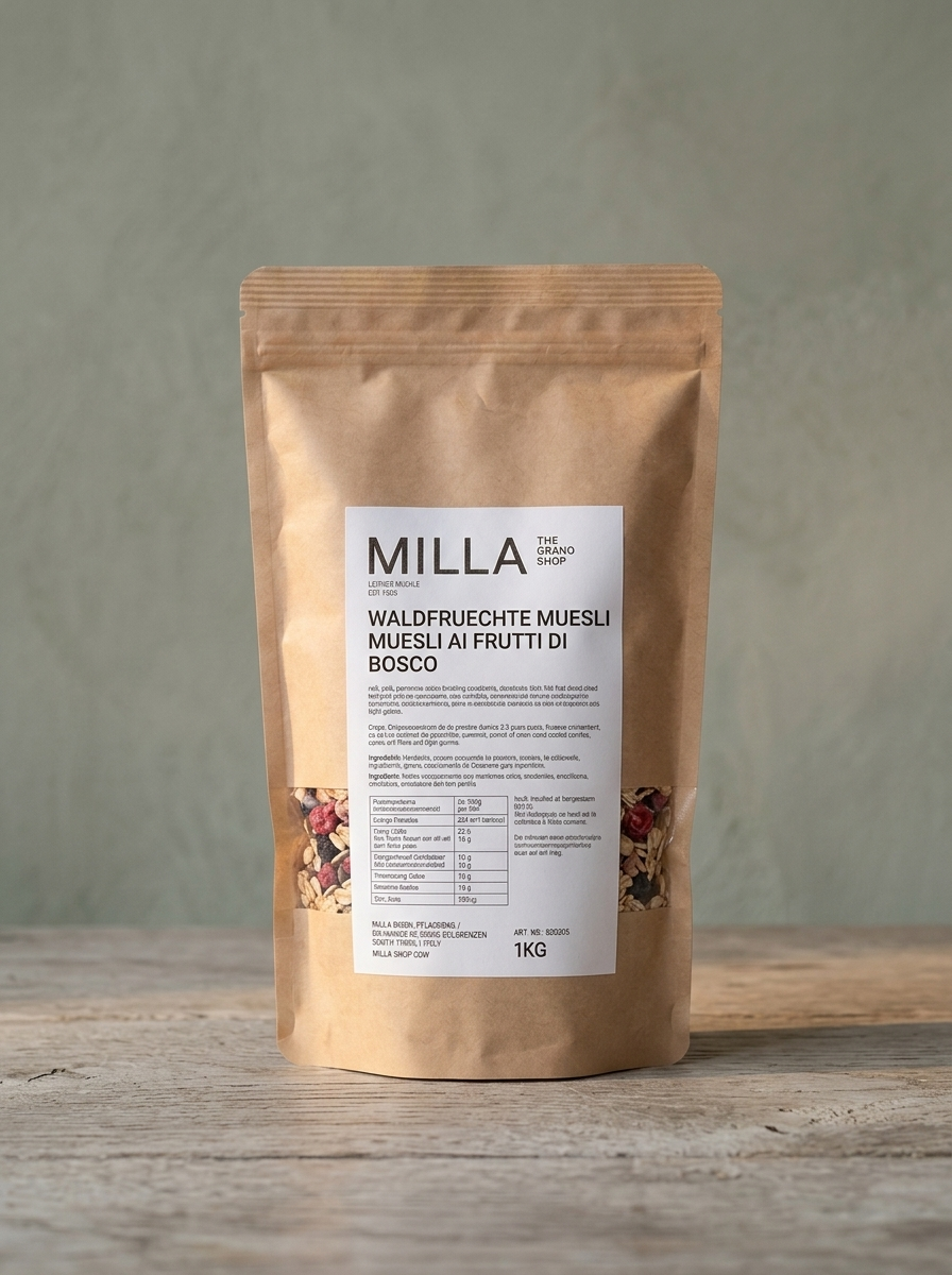 Waldfruechte Muesli 1 kg - MILLA Standbodenbeutel