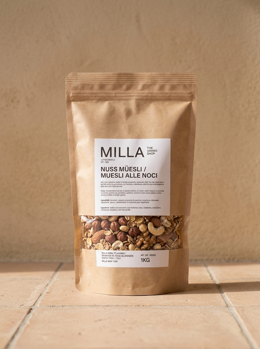 Nuss Muesli 1 kg - MILLA Standbodenbeutel