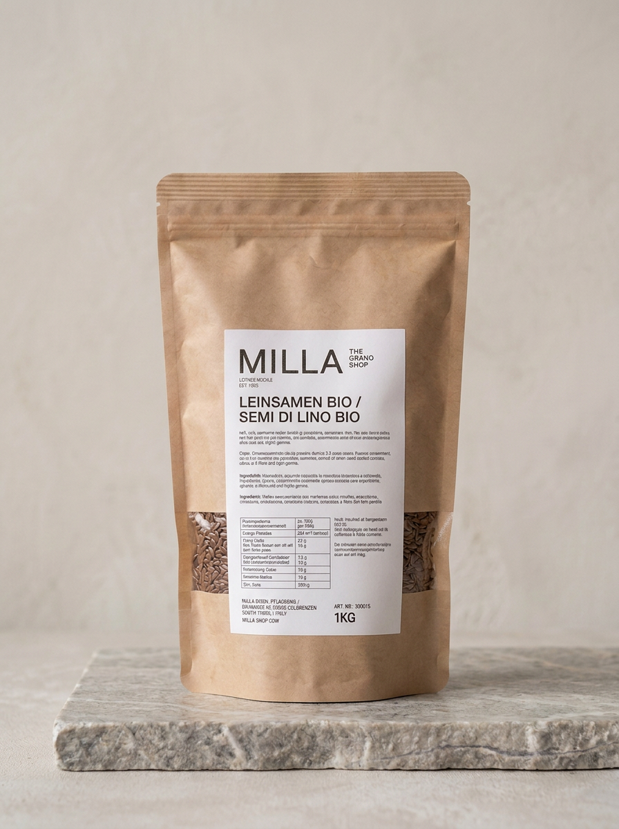 Leinsamen Bio 1 kg - MILLA Standbodenbeutel