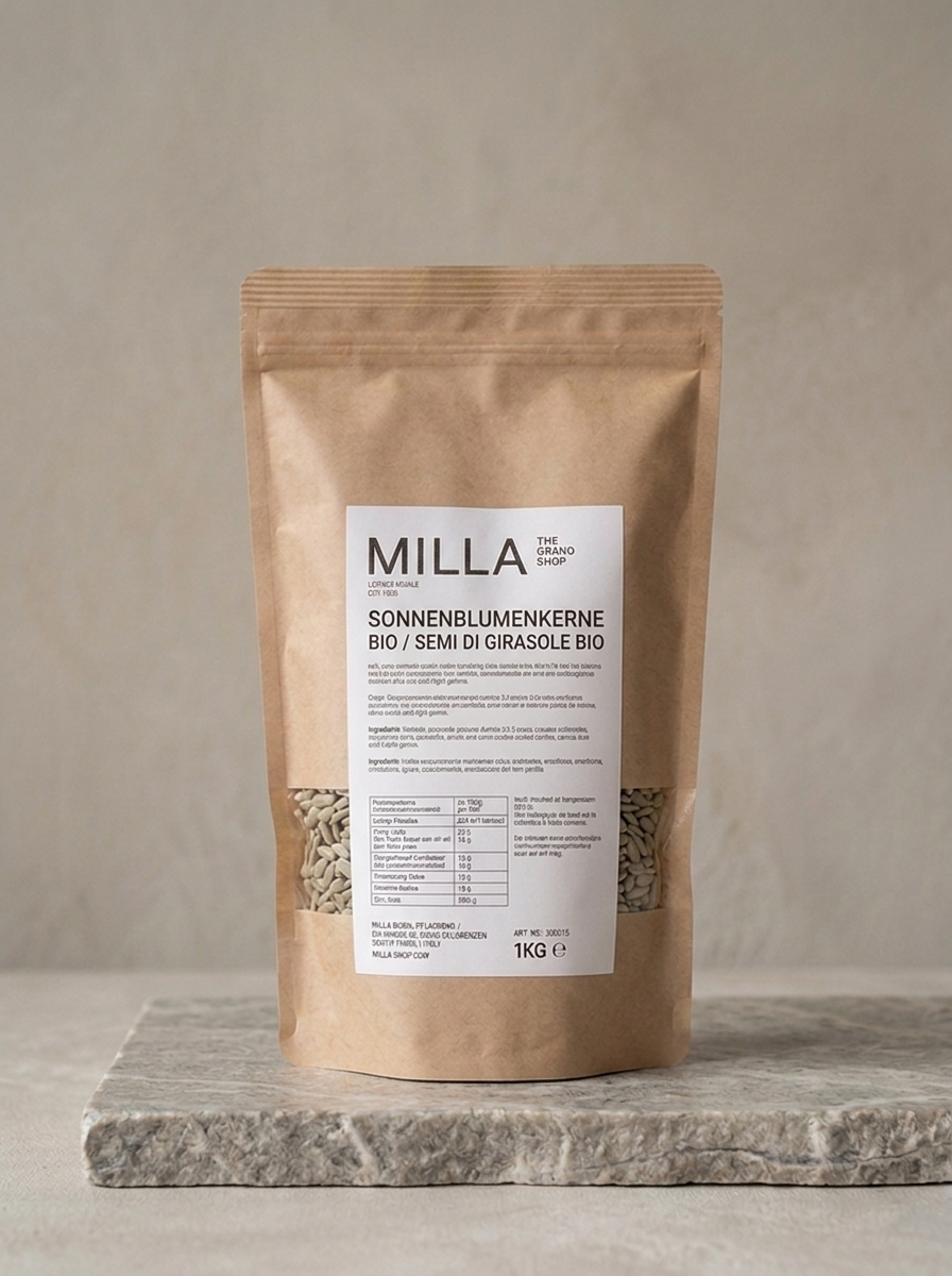 Sonnenblumenkerne Bio 1 kg - MILLA Standbodenbeutel