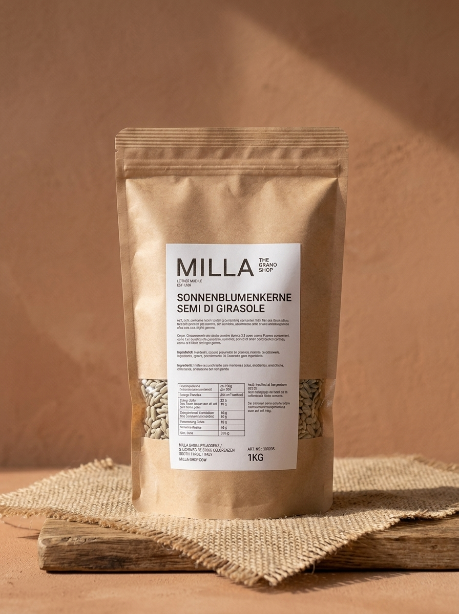 Sonnenblumenkerne 1 kg - MILLA Standbodenbeutel