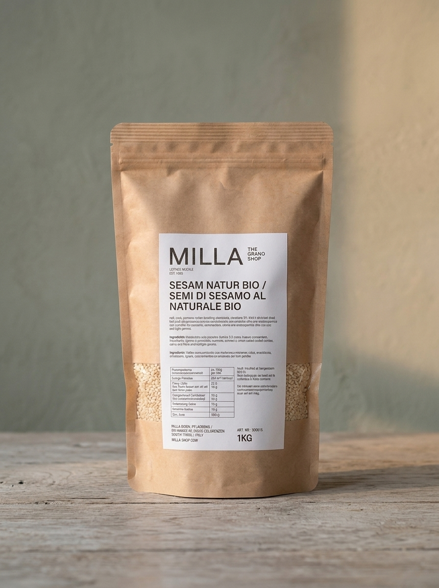 Sesam natur Bio 1 kg - MILLA Standbodenbeutel