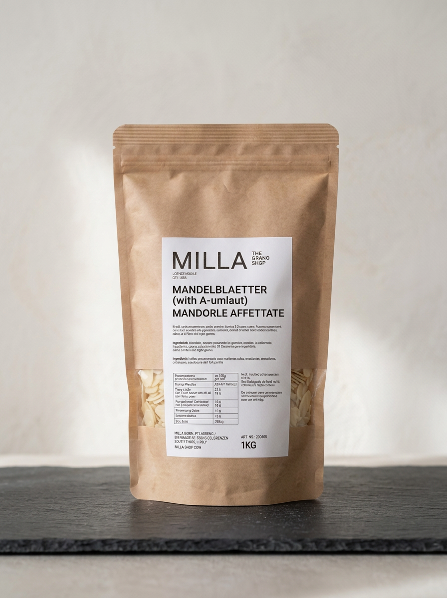 Mandelblaetter 1 kg - MILLA Standbodenbeutel