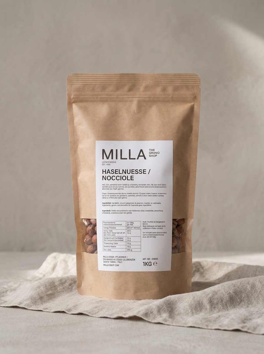 Haselnuesse naturbelassen 1 kg - MILLA Standbodenbeutel