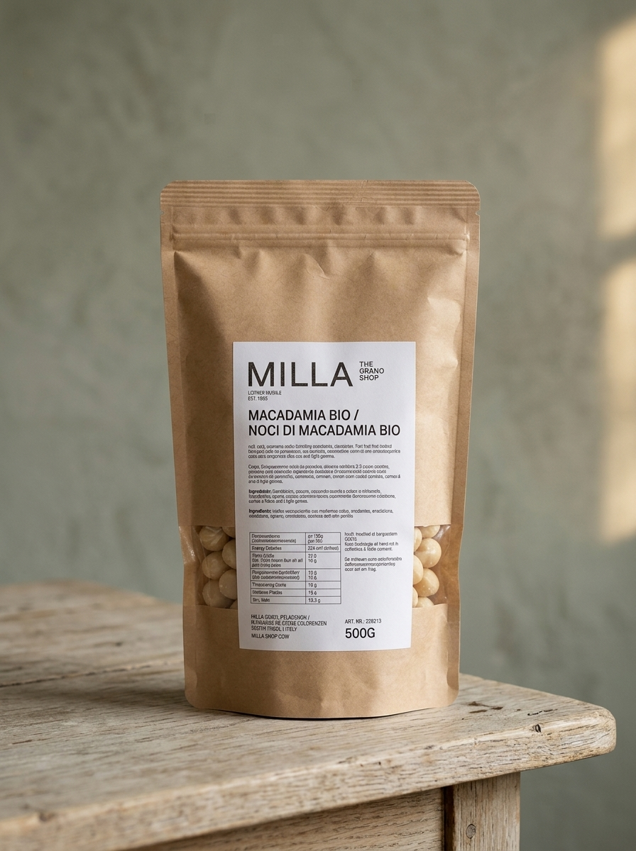 Macadamia Bio 500 g - MILLA Standbodenbeutel