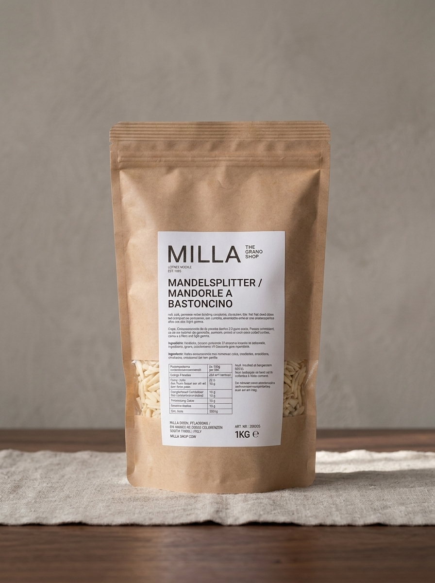 Mandelsplitter 1 kg - MILLA Standbodenbeutel