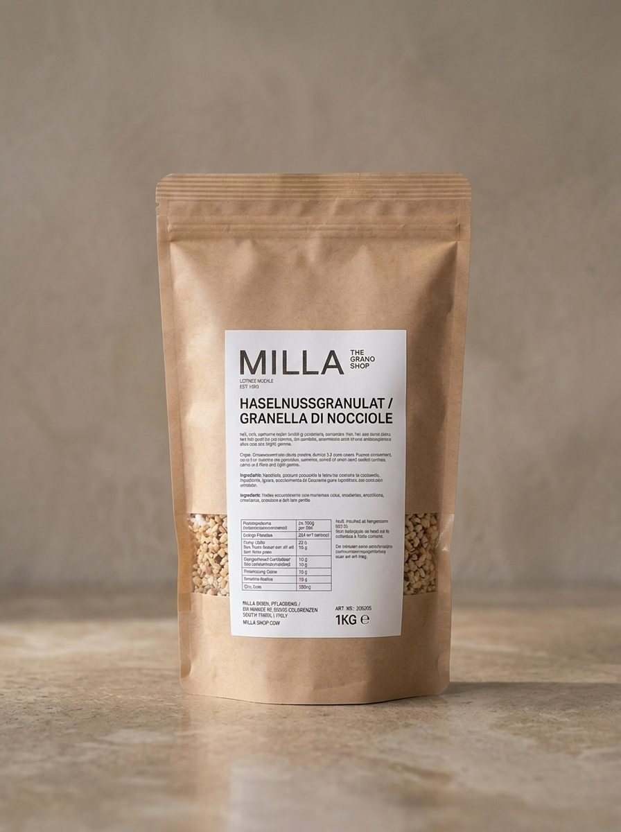 Haselnussgranulat 1 kg - MILLA Standbodenbeutel