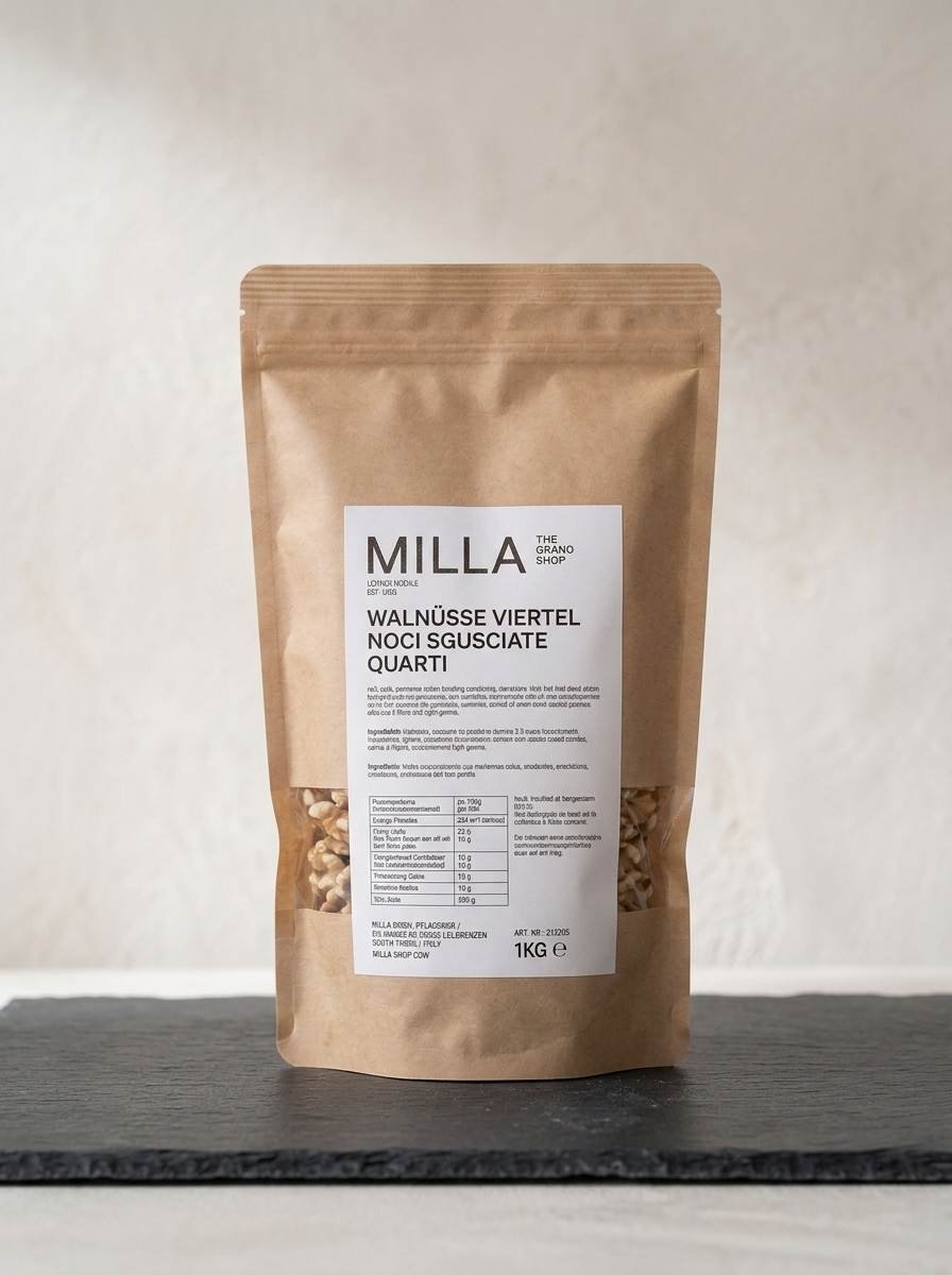 Walnuesse Viertel 1 kg - MILLA Standbodenbeutel