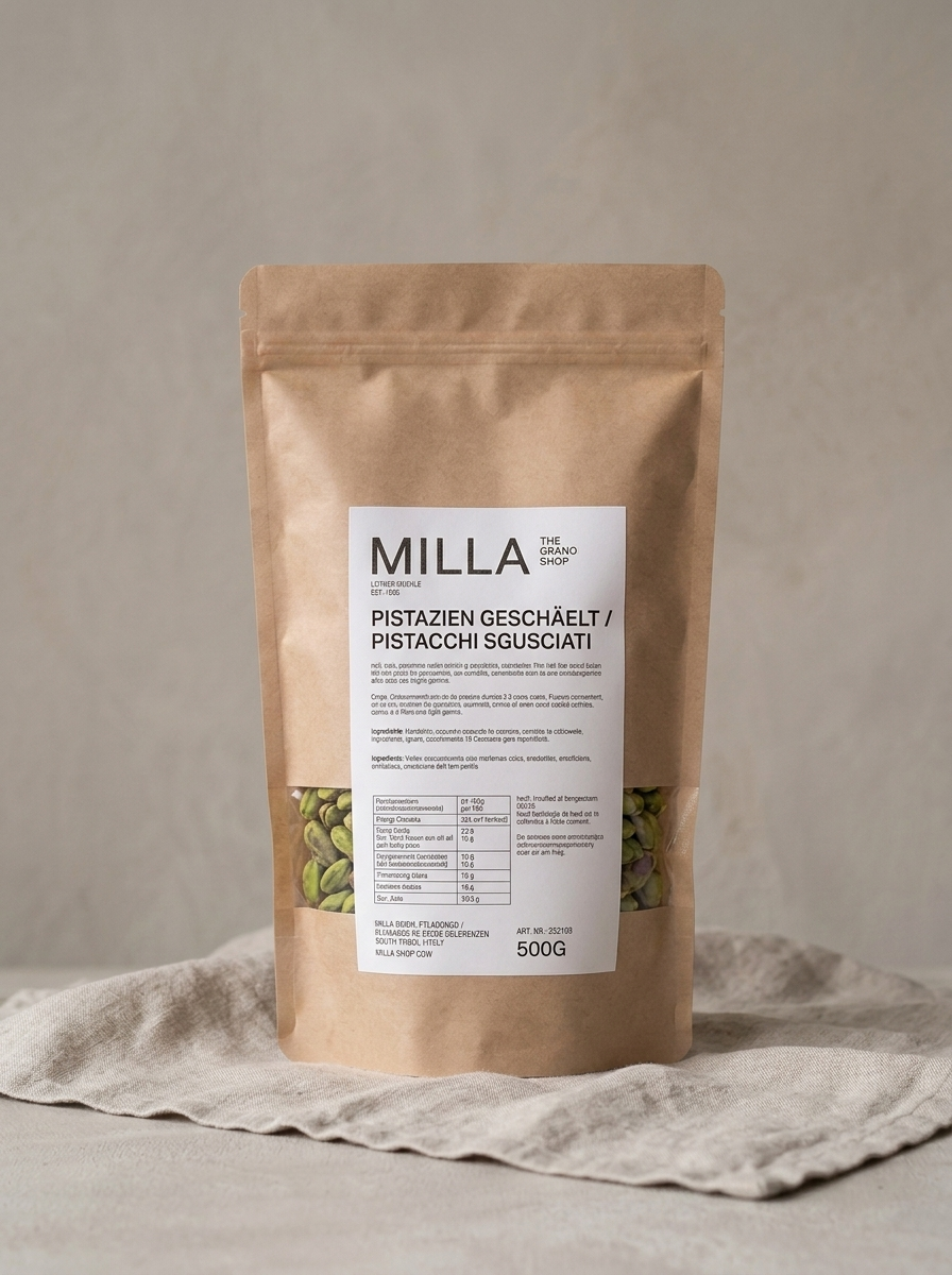 Pistazien geschaelt 500 g - MILLA Standbodenbeutel