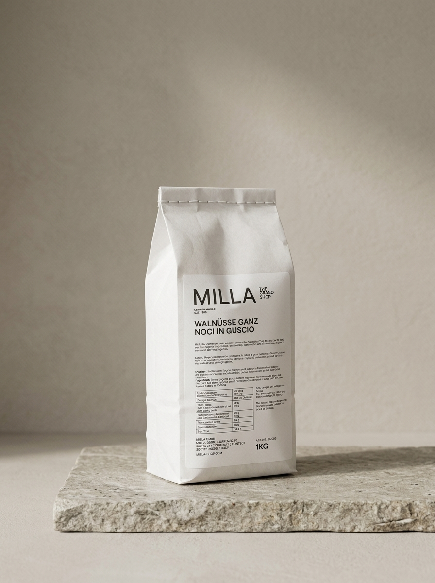 Walnuesse ganz 1 kg - MILLA Papierbeutel weiss