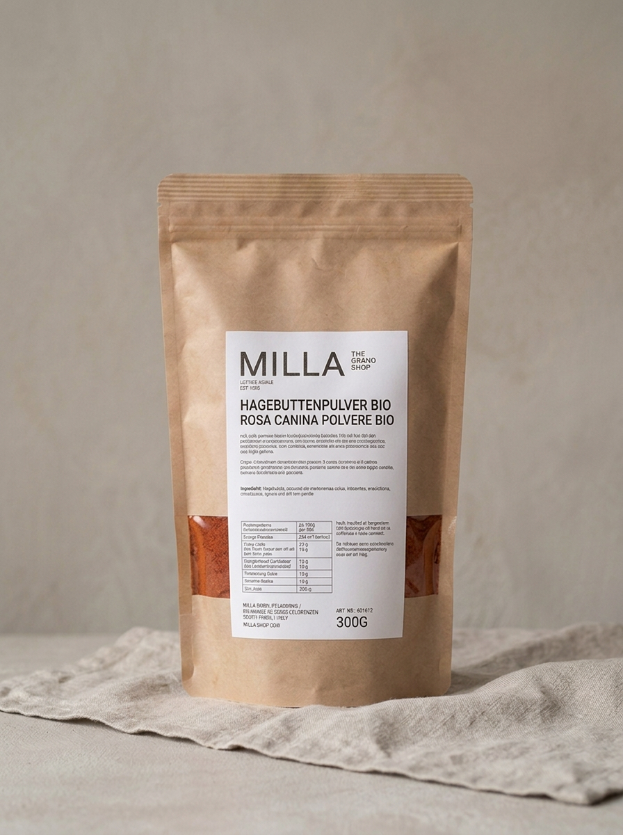Hagebuttenpulver Bio 300 g - MILLA Standbodenbeutel
